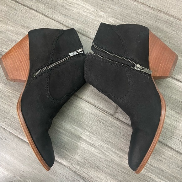 FRYE Reina Black Suede Leather Western Bootie Sz 9 - Picture 16 of 17